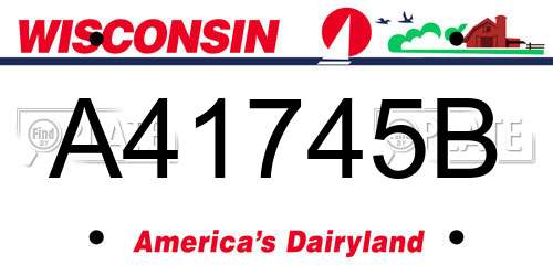 A41745B Wisconsin License Plate