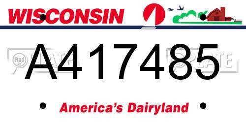 A417485 Wisconsin License Plate