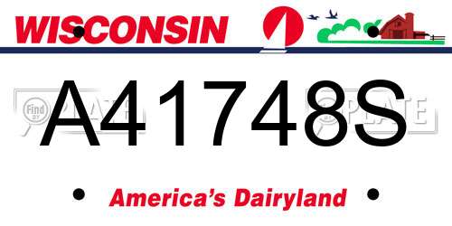 A41748S Wisconsin License Plate