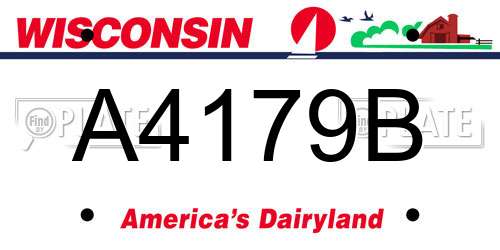 A4179B Wisconsin License Plate