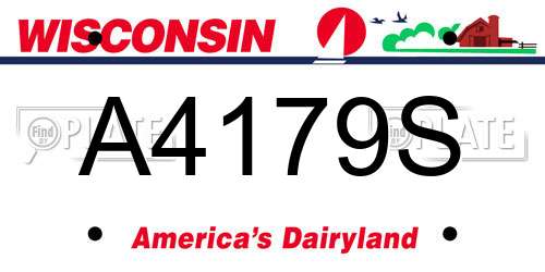 A4179S Wisconsin License Plate