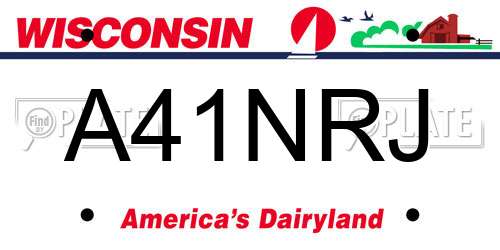 A41NRJ Wisconsin License Plate
