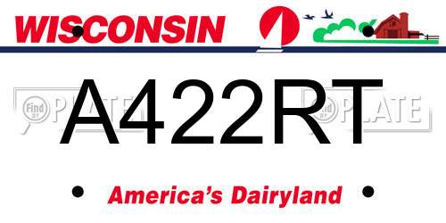 A422RT Wisconsin License Plate