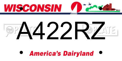 A422RZ Wisconsin License Plate