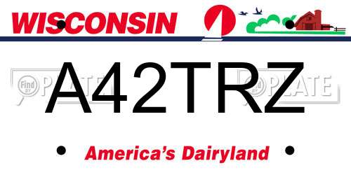 A42TRZ Wisconsin License Plate