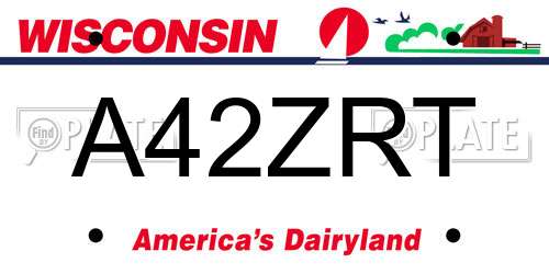 A42ZRT Wisconsin License Plate