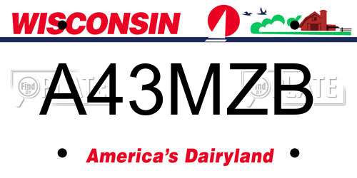 A43MZB Wisconsin License Plate