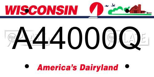 A44000Q Wisconsin License Plate