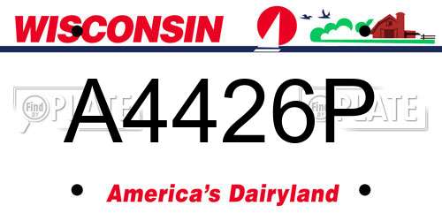 A4426P Wisconsin License Plate