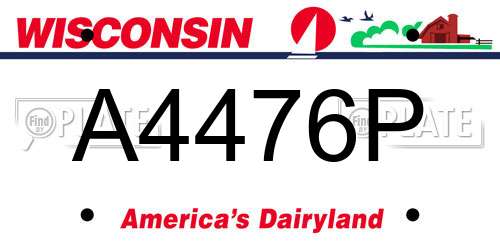 A4476P Wisconsin License Plate