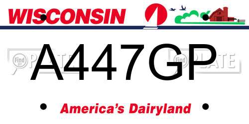 A447GP Wisconsin License Plate