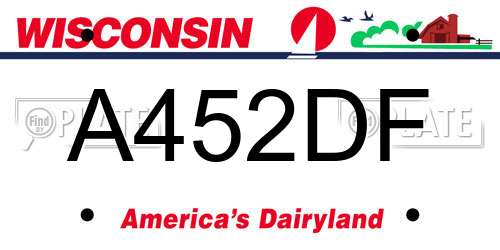 A452DF Wisconsin License Plate