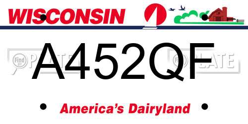 A452QF Wisconsin License Plate