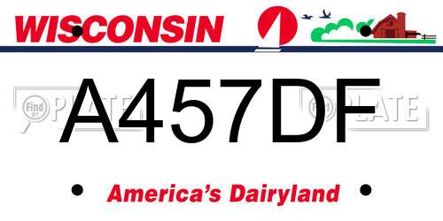 A457DF Wisconsin License Plate