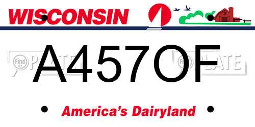 A457OF Wisconsin License Plate