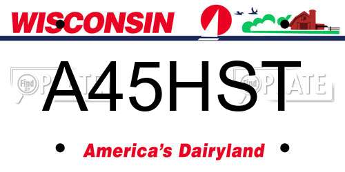 A45HST Wisconsin License Plate
