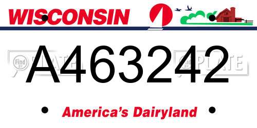 A463242 Wisconsin License Plate
