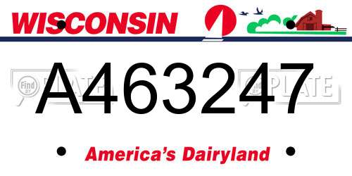 A463247 Wisconsin License Plate