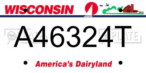 A46324T Wisconsin License Plate