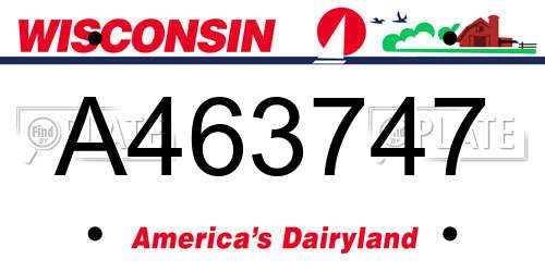 A463747 Wisconsin License Plate