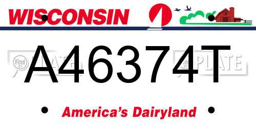 A46374T Wisconsin License Plate
