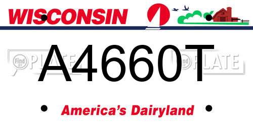 A4660T Wisconsin License Plate