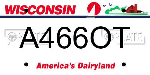 A466OT Wisconsin License Plate
