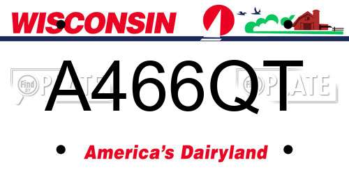 A466QT Wisconsin License Plate