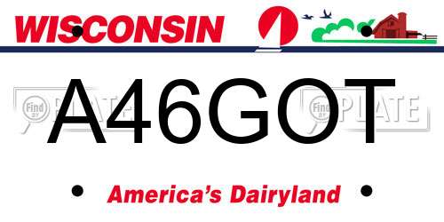 A46GOT Wisconsin License Plate