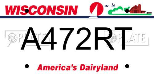 A472RT Wisconsin License Plate