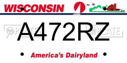 A472RZ Wisconsin License Plate