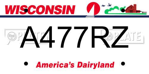 A477RZ Wisconsin License Plate