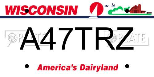 A47TRZ Wisconsin License Plate