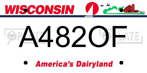 A482OF Wisconsin License Plate