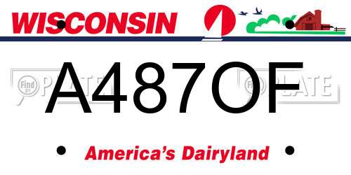 A487OF Wisconsin License Plate