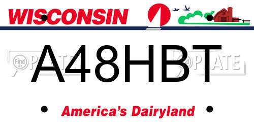 A48HBT Wisconsin License Plate