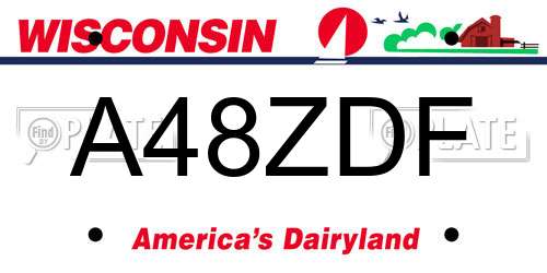 A48ZDF Wisconsin License Plate