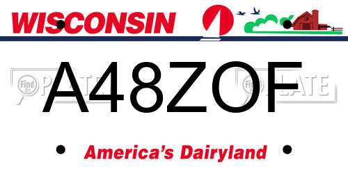 A48ZOF Wisconsin License Plate