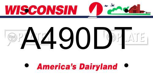 A490DT Wisconsin License Plate