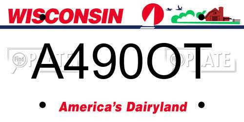 A490OT Wisconsin License Plate