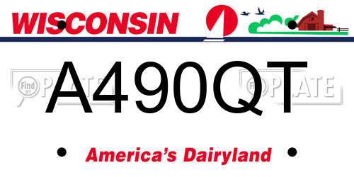 A490QT Wisconsin License Plate