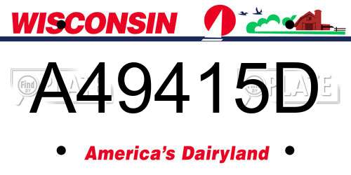 A49415D Wisconsin License Plate
