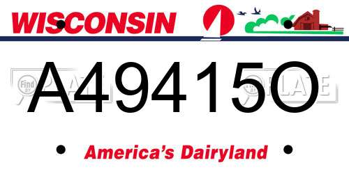 A49415O Wisconsin License Plate