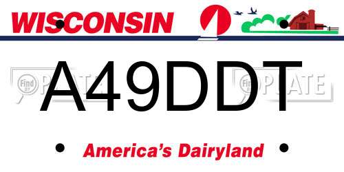 A49DDT Wisconsin License Plate
