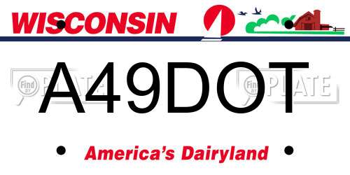 A49DOT Wisconsin License Plate