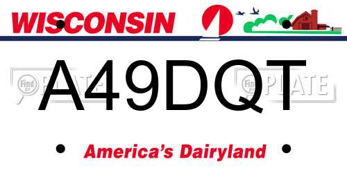 A49DQT Wisconsin License Plate