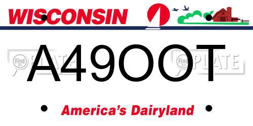 A49OOT Wisconsin License Plate