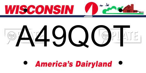 A49QOT Wisconsin License Plate