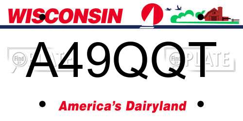 A49QQT Wisconsin License Plate