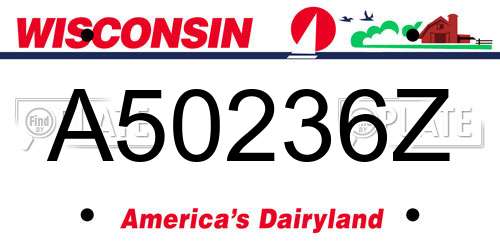 A50236Z Wisconsin License Plate